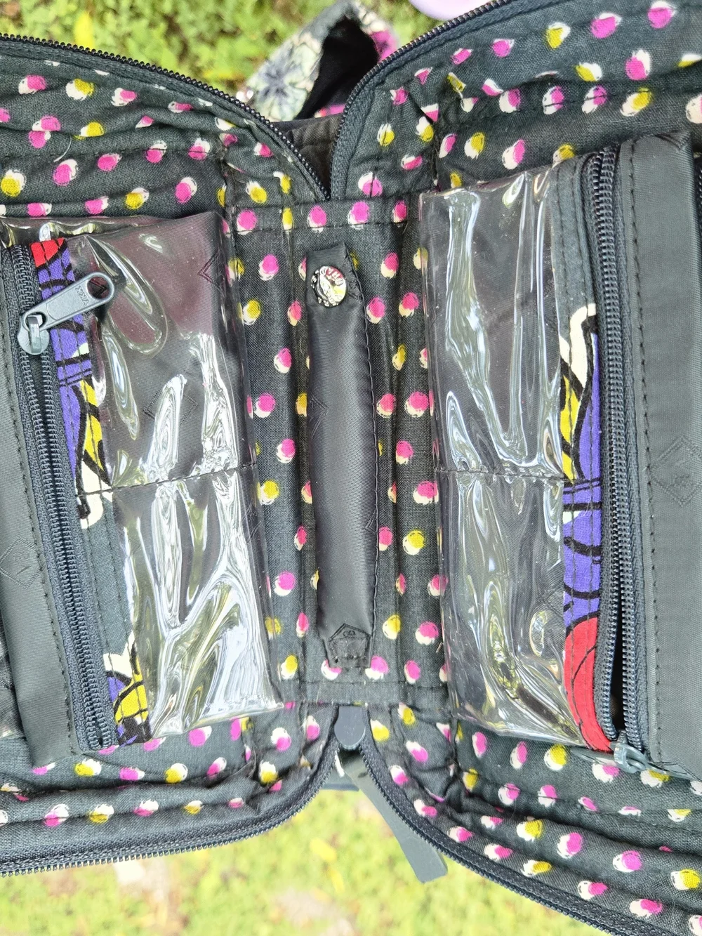 Vera Bradley Quilted Floral Hanging Cosmetic Makeup Organizer Travel Case